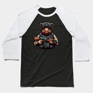 Tactical Wild Boar Adventure Tee: Unleash the Beast Within Baseball T-Shirt